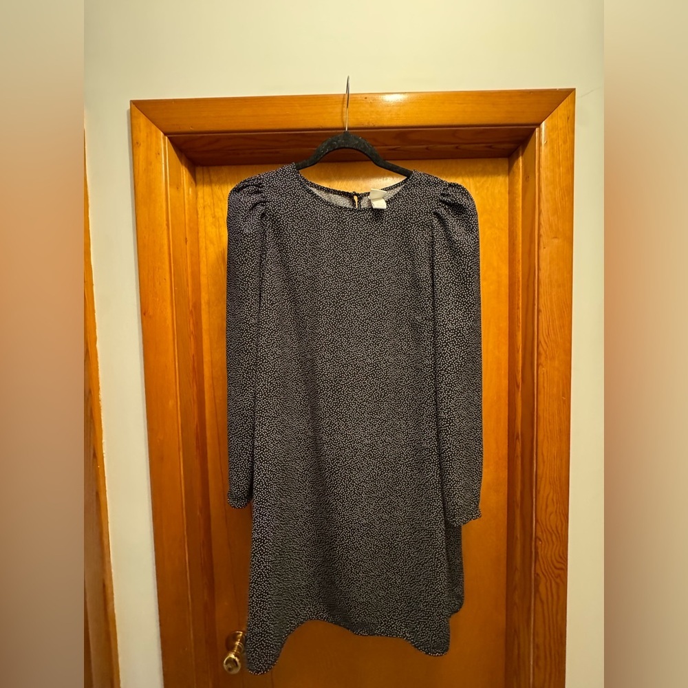 H&M navy blue polka dot mini dress